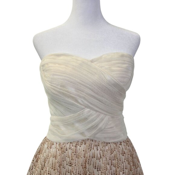 Hailey Adrianna Papell Metallic Circle Print Strapless Fit & Flare Dress Size 2 - Picture 5 of 8